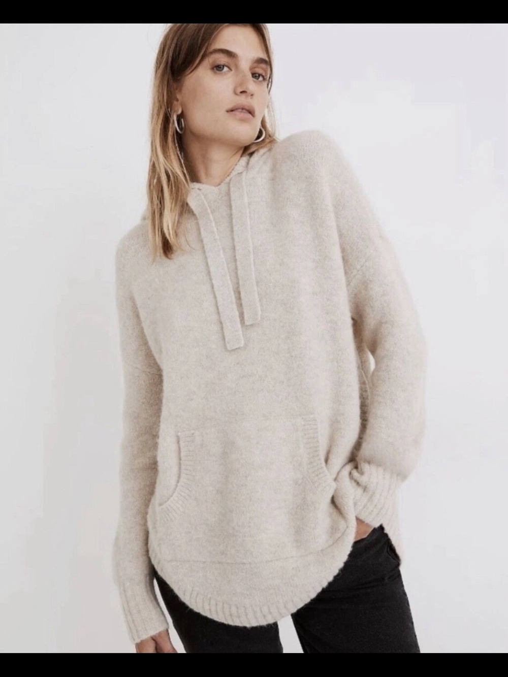Madewell Womens Sweater Size XXS Wilmington Hoodie Oatmeal cottegcore